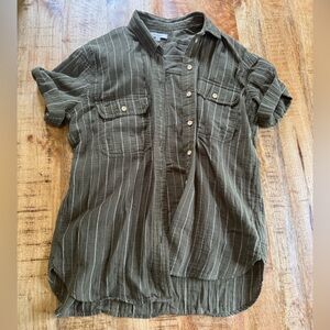 Madewell Oversized short sleeve button up shirt